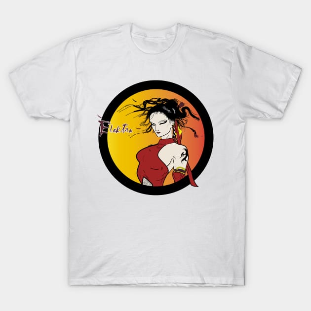 Superheroine Elektra T-Shirt by ArtGlobule